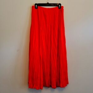 Zac & Rachel Long Flowy Burnt Orange Pleated Maxi Skirt (M)